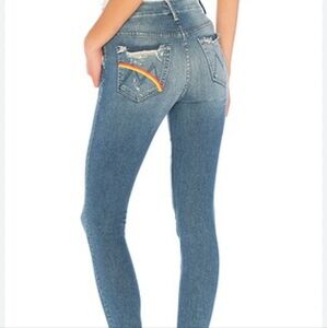 MOTHER high Wasted Looker Ankle Chew Jeans Distressed Size 26